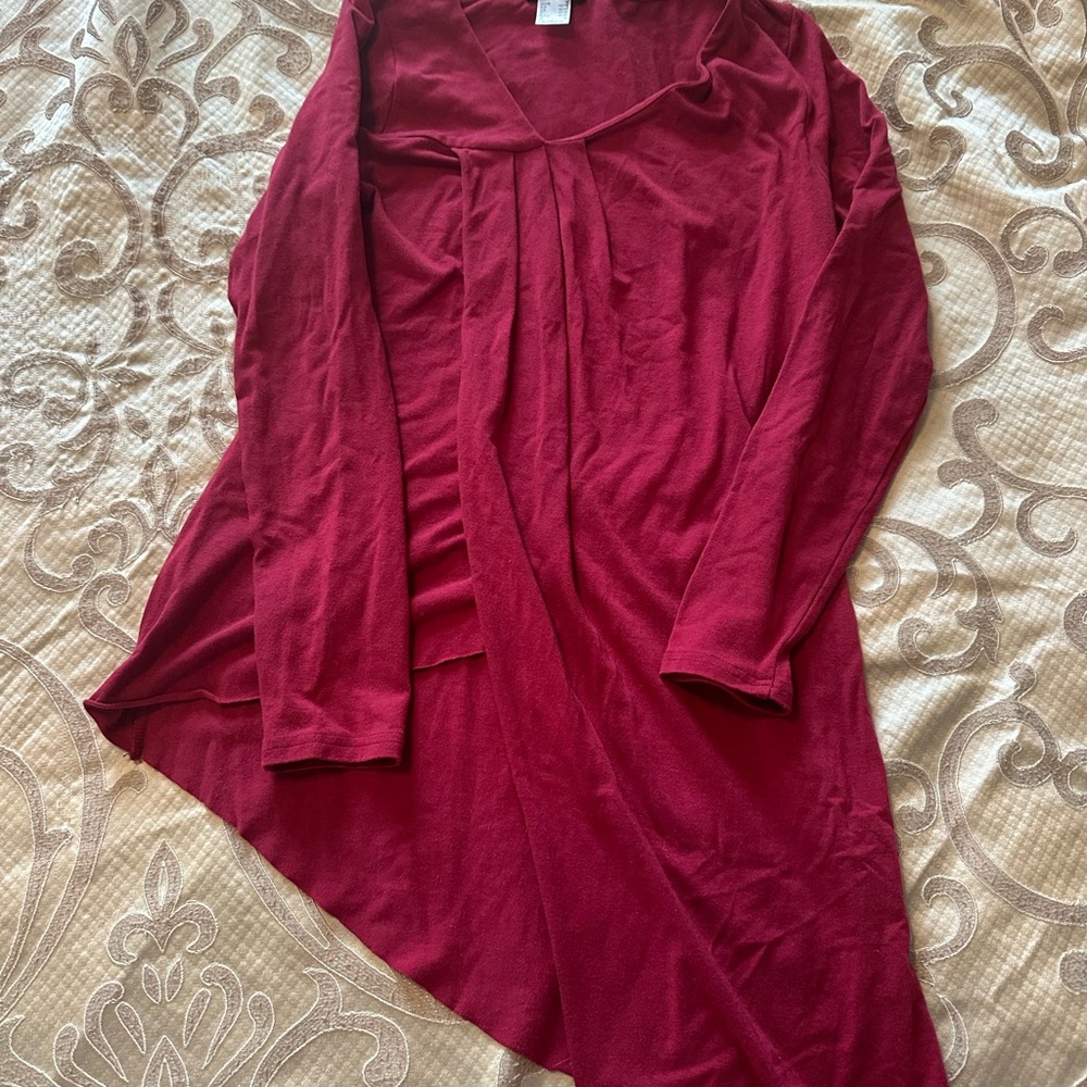 ⚡️(3/15). Venus maroon asymmetrical Long Sleeve Tunic